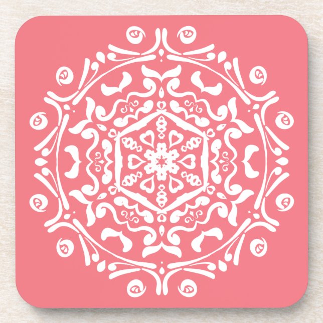 Porta-copo Peach Mandala (Frente)