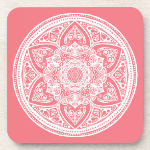 Porta-copo Peach Mandala