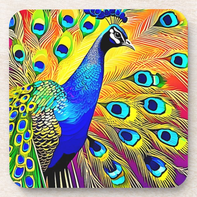 Porta-copo Peacock Feather Art (Frente)