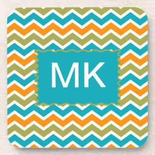 Porta-copo Peacock Vibrant Tribal Zigzag