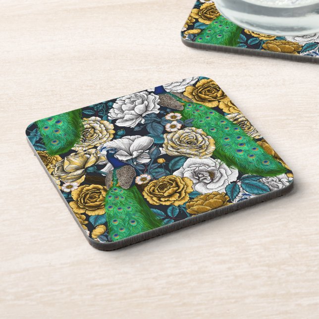 Porta-copo Peacocks no rosa 3 (Left Side)