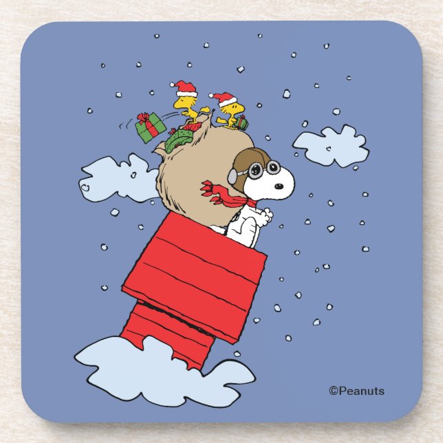 Porta-copo Peanuts | Snoopy the Red Baron at Christmas (Frente)