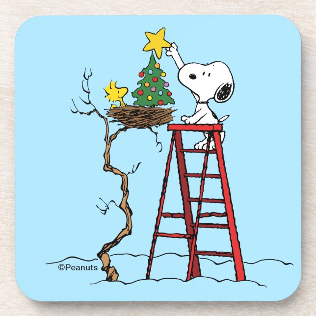 Porta-copo Peanuts | Snoopy & Woodstock Christmas Tree (Frente)