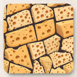 Porta-copo Pedaços de Queijo Com Buracos Naturais Padrão Fofo