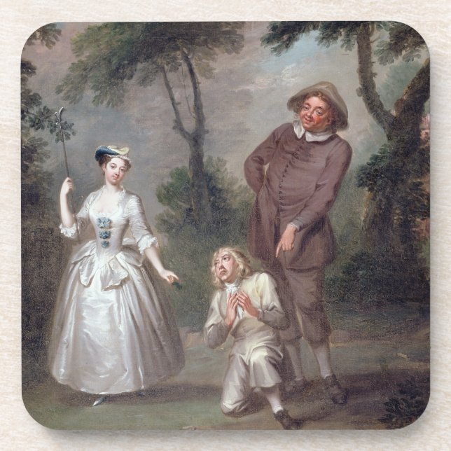 Porta-copo Peg Woffington como Rosalind com Celia e Touchsto (Frente)