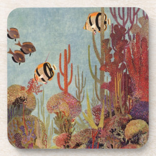 Porta-copo Peixe-anjo no Coral, Peixe Tropical Antigo no Ocea