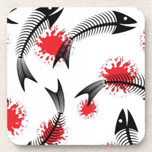 Porta-copo peixe-esqueleto de halloween