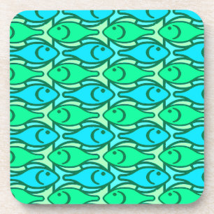 Porta-copo Peixe moderno do século médio, verde-jade