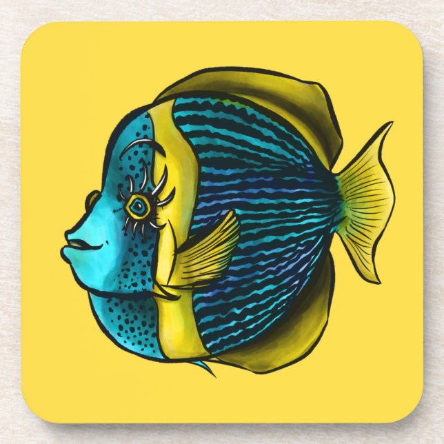 Porta-copo Peixes Engraçados Marinha Aquática Sob O Mar Crian (Frente)