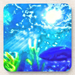 Porta-copo Peixes sob o mar