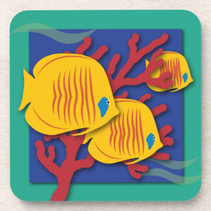 Porta-copo Peixes Tropicais