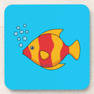 Porta-copo Peixes Tropicais de Laranja Vermelho