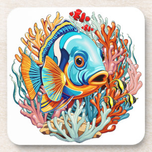 Porta-copo Peixes Tropicais Vibrações Coloridas de Verão