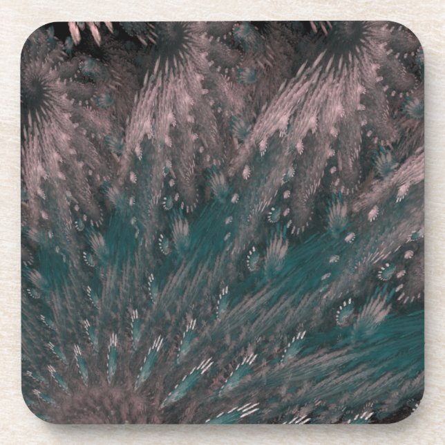 Porta-copo Penas cor-de-rosa e azuis (Frente)