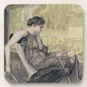 Porta-copo Penélope que tece uma saia para Laertes seu pai-e