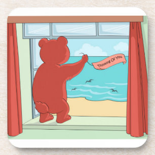 Porta-copo Pensando em seu Urso de Teddy Saindo de Sua Arte B