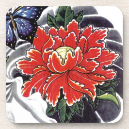 Porta-copo Peony Flower - design de tatuagem japonesa