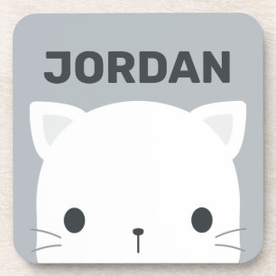 Porta-copo Pequeno Gato Bonito com Nome Personalizado