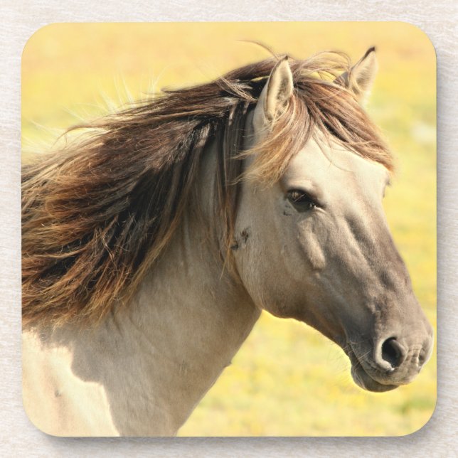 Porta-copo Perfil de Cavalo bege (Frente)
