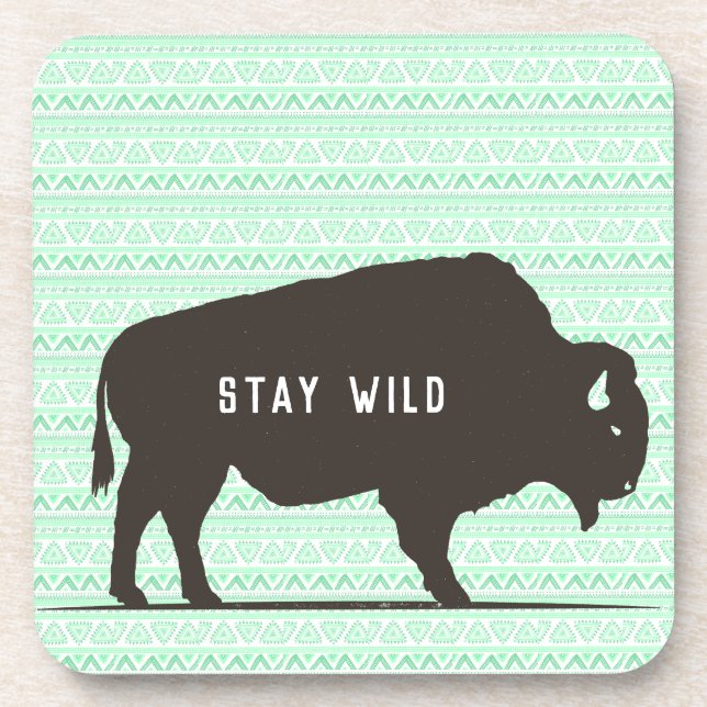 Porta-copo Permaneça Wild Boho Buffalo Personalizável (Frente)