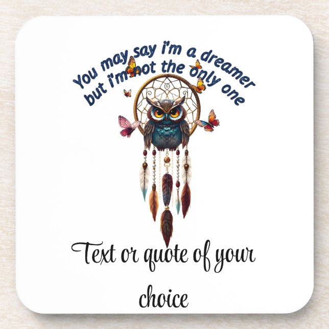 Porta-copo Personalizar Boho Owl Belo Hippie (Frente)