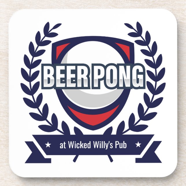 Porta-copo Personalize Este Logo de Beer Pong (Frente)