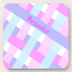 Porta-copo Personalize Pastel Gingham Stripes
