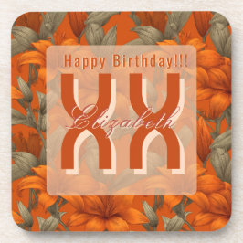 Porta-copo Personalized Custom Lilies Floral Adult Birthday