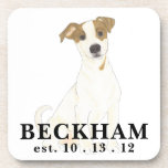 Porta-copo Personalized Jack Russell Terrier<br><div class="desc">I am in love with this beautifully detailed watercolor illustration of a jack russell terrier! Personalize these with your name or monogram and even and change the background color to compliment your decor! Shop the rest of my collection for the sweetest housewarming, bridal shower, teacher, mother-in-law, husband, boyfriend, secret santa,...</div>