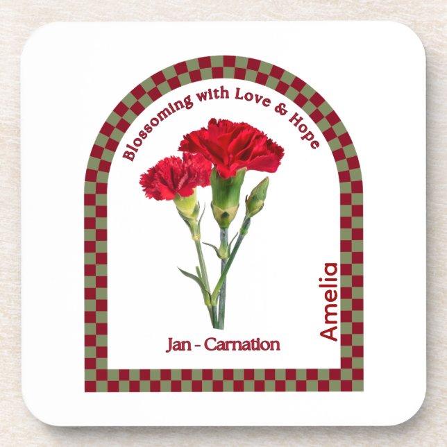 Porta-copo Personalized January Birth Month Flower (Frente)