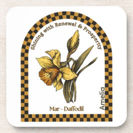Porta-copo Personalized March Birth Month Flower Coaster