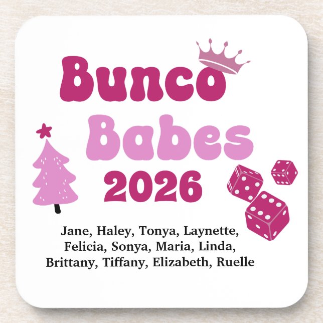 Porta-copo Personalized Name Bunco Babes  (Frente)
