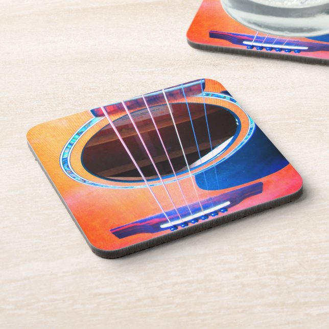 Porta-copo Perspectiva da Guitarra Acústica Cores da Música (Left Side)