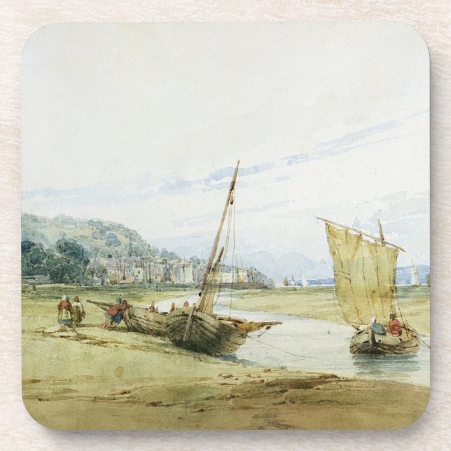 Porta-copo Perto de Honfleur, c.1822 (w/c sobre a grafite no (Frente)
