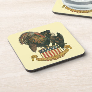 Porta-copo Peru da Ação de Graças Vintage, Águia, Bandeira Am