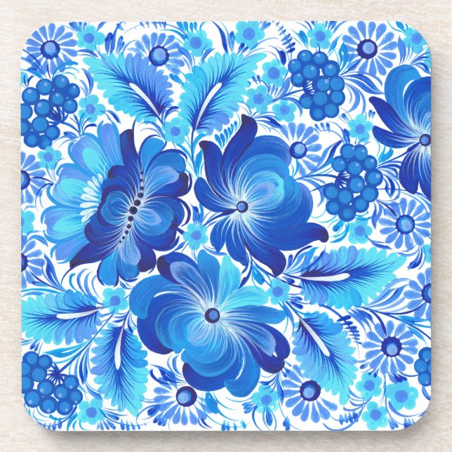 Porta-copo Petrikivka Ukrainian traditional folk art.. (Frente)