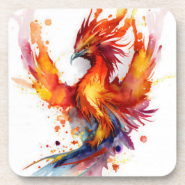 Porta-copo Phoenix no Flames Watercolor Design
