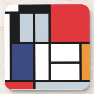 Porta-copo Piet Mondrian - Composição com Plano Vermelho Gran
