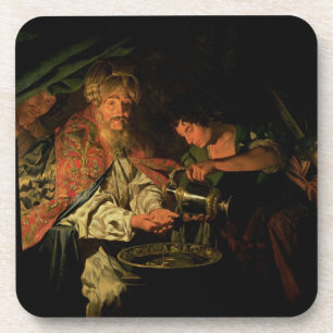 Porta-copo Pilate que lava suas mãos (óleo em canvas)