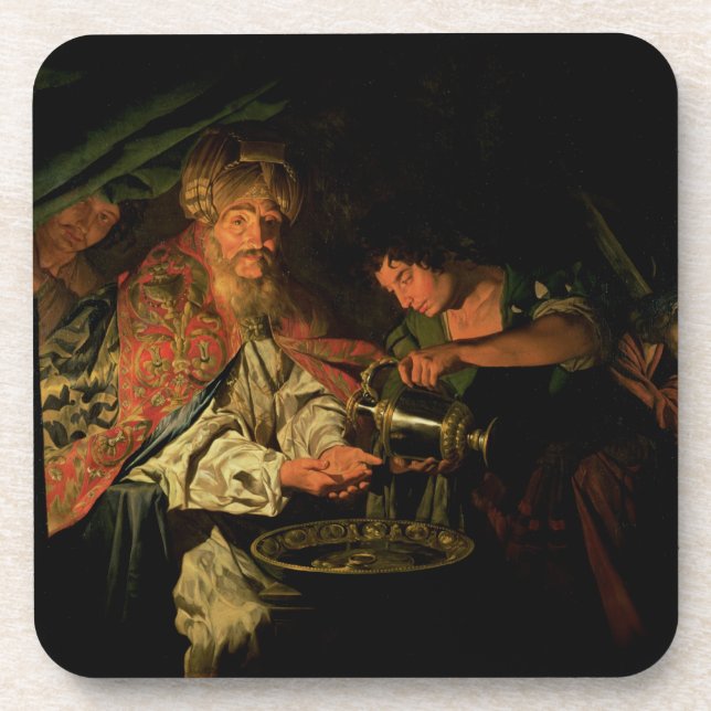 Porta-copo Pilate que lava suas mãos (óleo em canvas) (Frente)