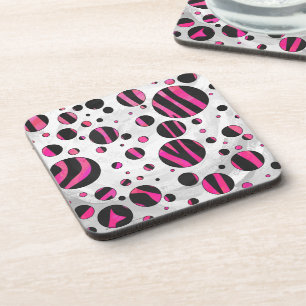 Porta-copo Piloka Dot Zebra Preta e Rosa