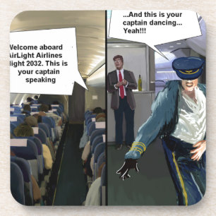 Porta-copo Piloto de hipster engraçado