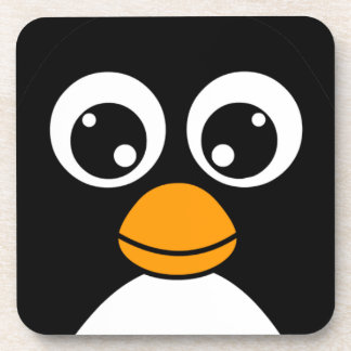 Porta-copo Pinguim bonito dos desenhos animados preto e