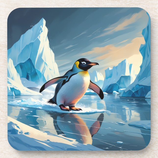 Porta-copo Pinguim - Coaster De Bebidas Pensadas (Frente)