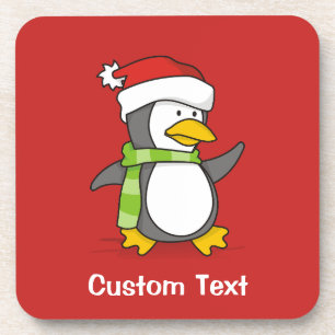 Porta-copo Pinguim de Natal andando na neve