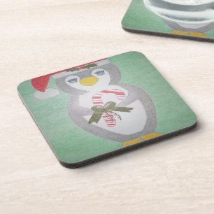 Porta-copo Pinguim de Natal bonito
