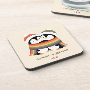 Porta-copo Pinguins do Orgulho Customizados de Natal Aconcheg