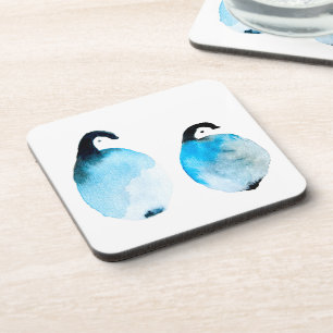 Porta-copo Pinguins fofos aquarela