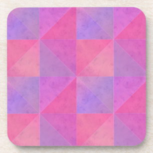 Porta-copo Pink and Purple Triangels Modern Watercolor Art