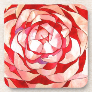 Porta-copo Pink Camellia abstrato pintura de arte original